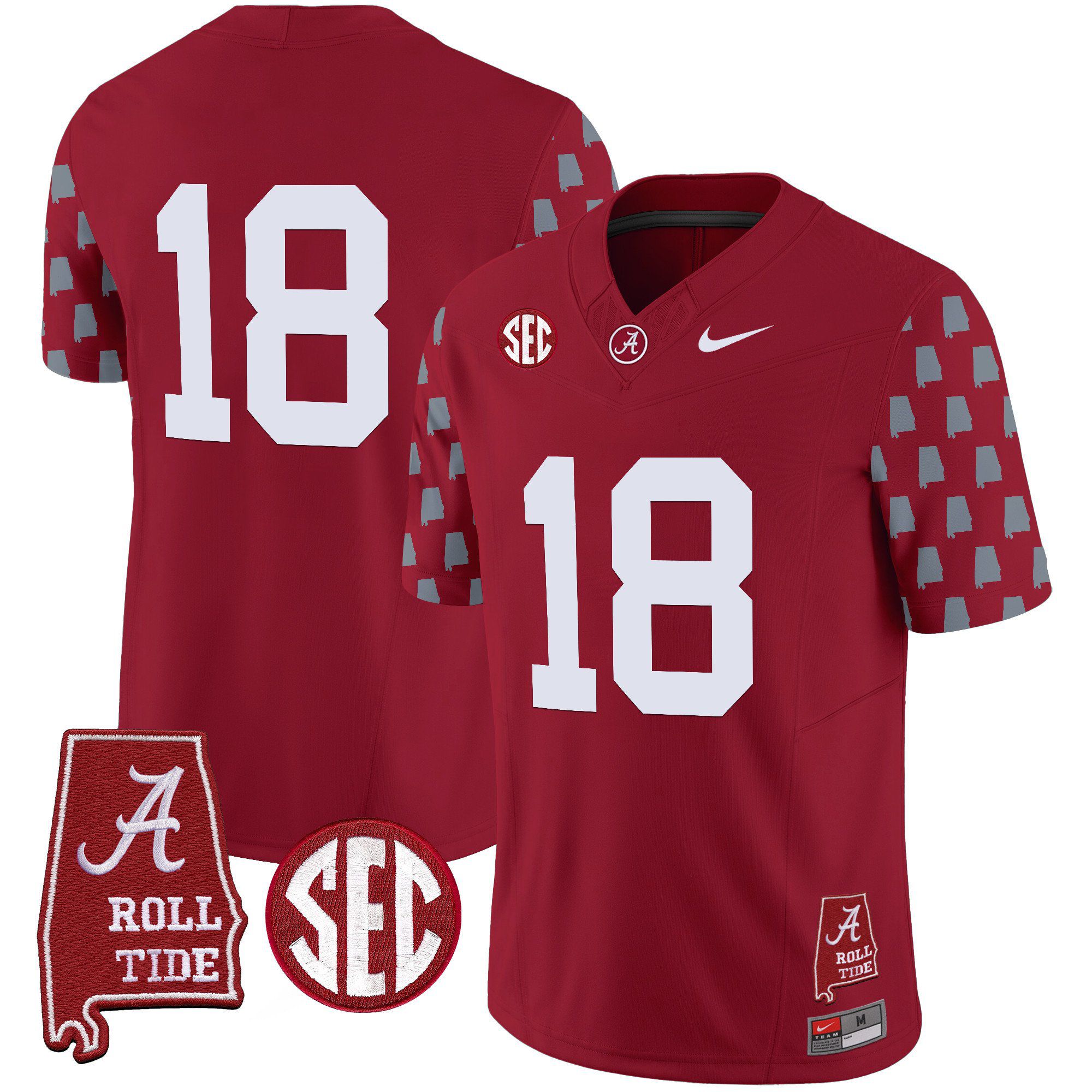 Men Alabama Crimson Tide #18 No Name Red Vapor Limited 2024 Nike NCAA Jersey